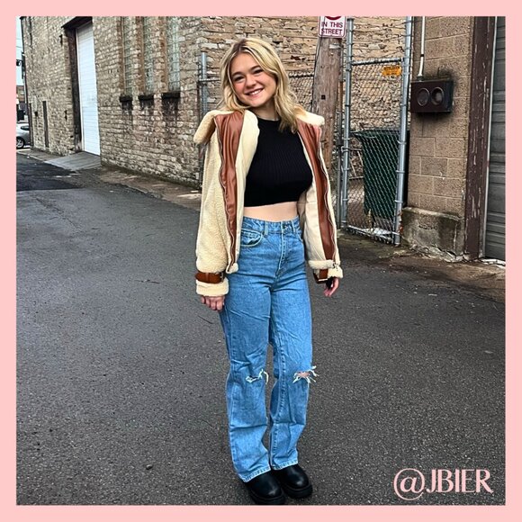 Leather Strap Teddy Jacket - Picture 3 of 5